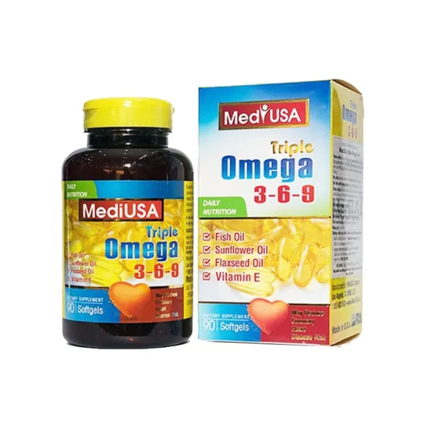 Viên Uống Bổ Não Sáng Mắt MediUSA Triple Omega 3-6-9 Chai 90 Viên