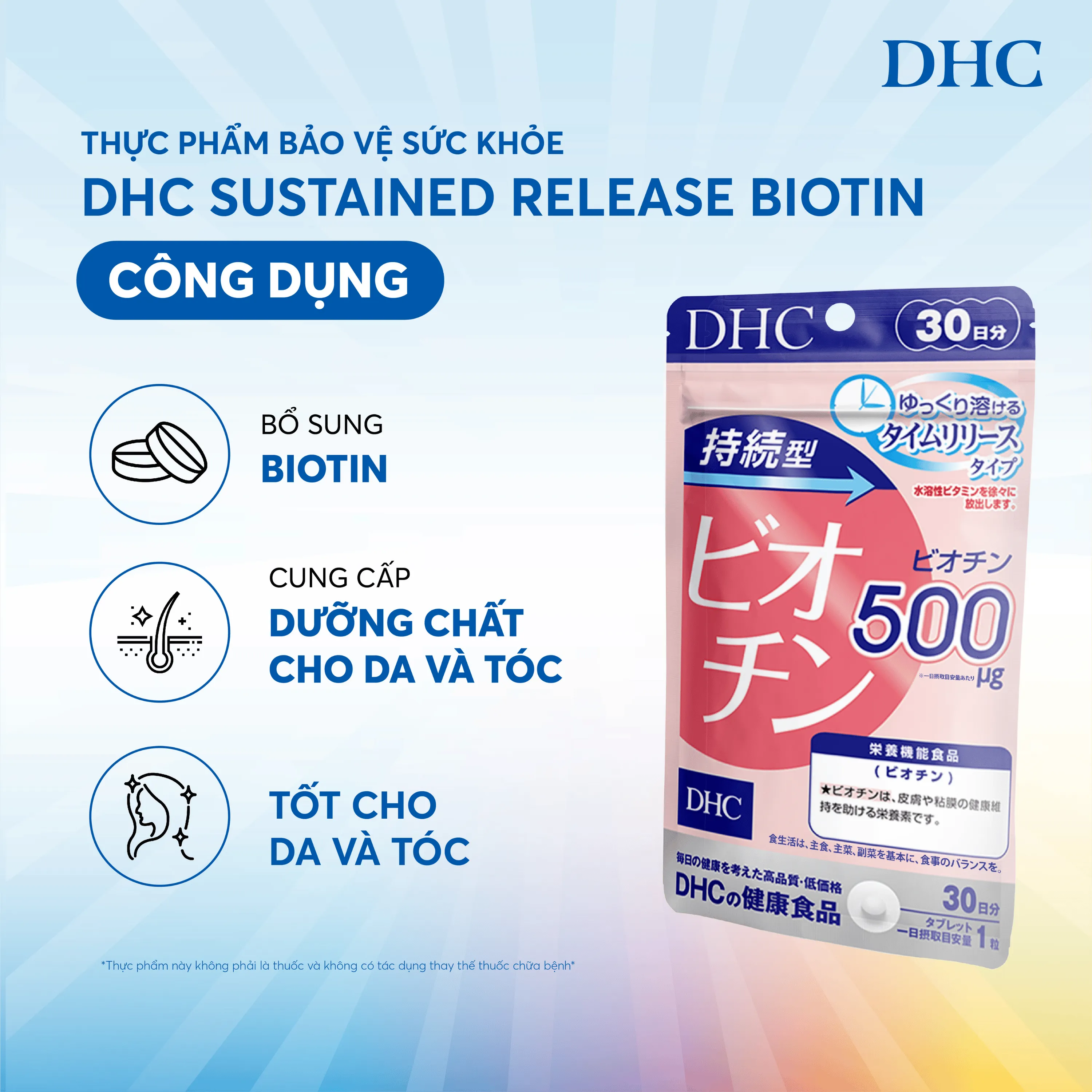 Thực Phẩm Bảo Vệ Sức Khỏe DHC Sustained Release Biotin 4