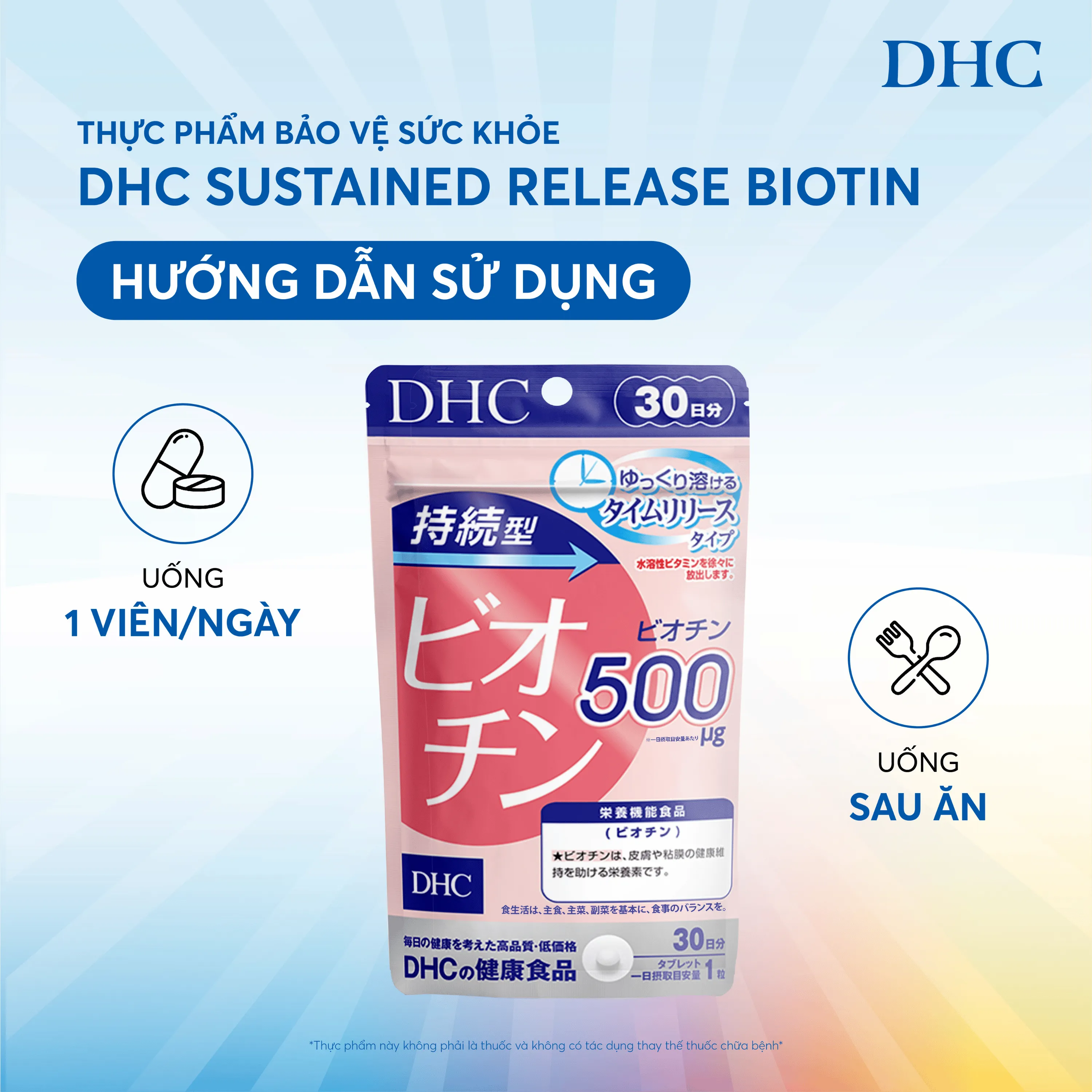 Thực Phẩm Bảo Vệ Sức Khỏe DHC Sustained Release Biotin 6