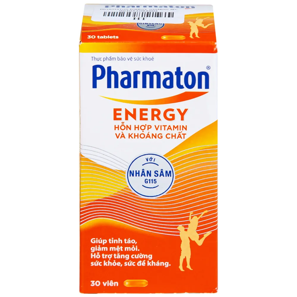 VIÊN UỐNG BỔ SUNG NĂNG LƯỢNG PHARMATON ENERGY MULTIVITAMINS  MINERALS WITH GINSENG 30V 13