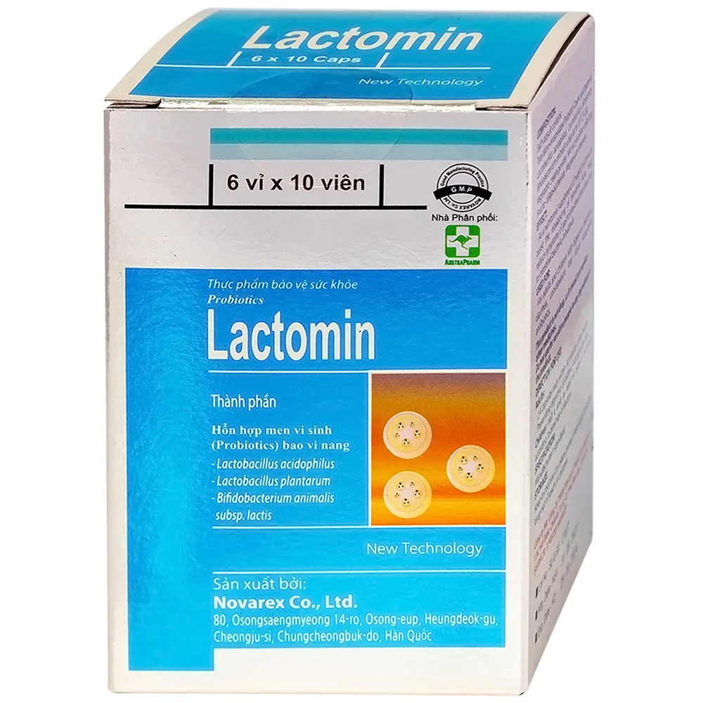 Men vi sinh Lactomin (Hộp 60 viên) giúp hỗ trợ cân bằng hệ vi sinh đường ruột