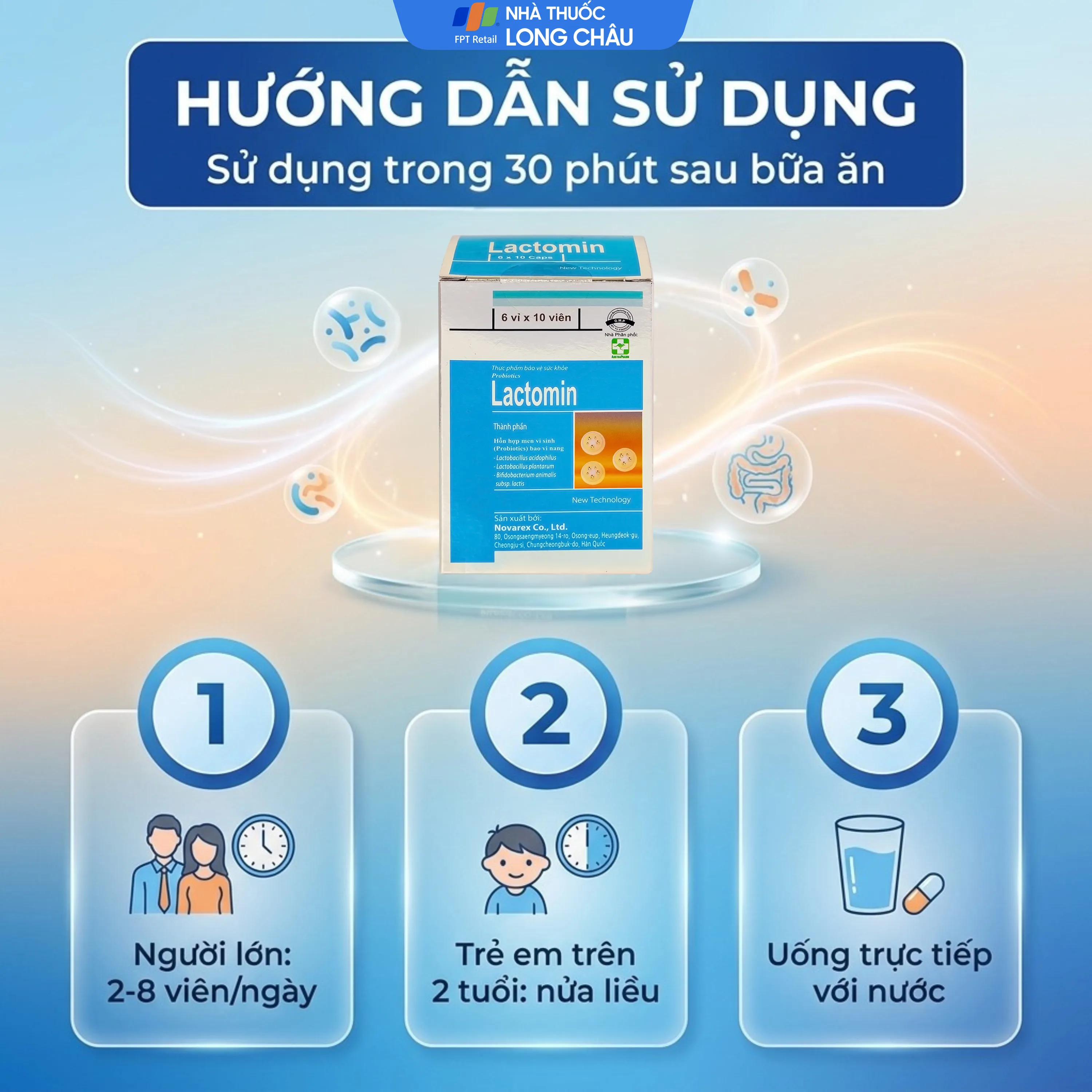 Men vi sinh Lactomin (Hộp 60 viên) giúp hỗ trợ cân bằng hệ vi sinh đường ruột 6