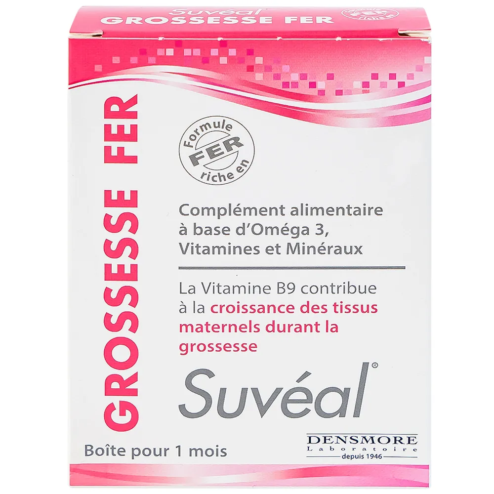 VIÊN UỐNG BỔ SUNG VITAMIN, KHOÁNG CHẤT SUVÉAL GROSSESSE FER DENSMORE 2X15 8