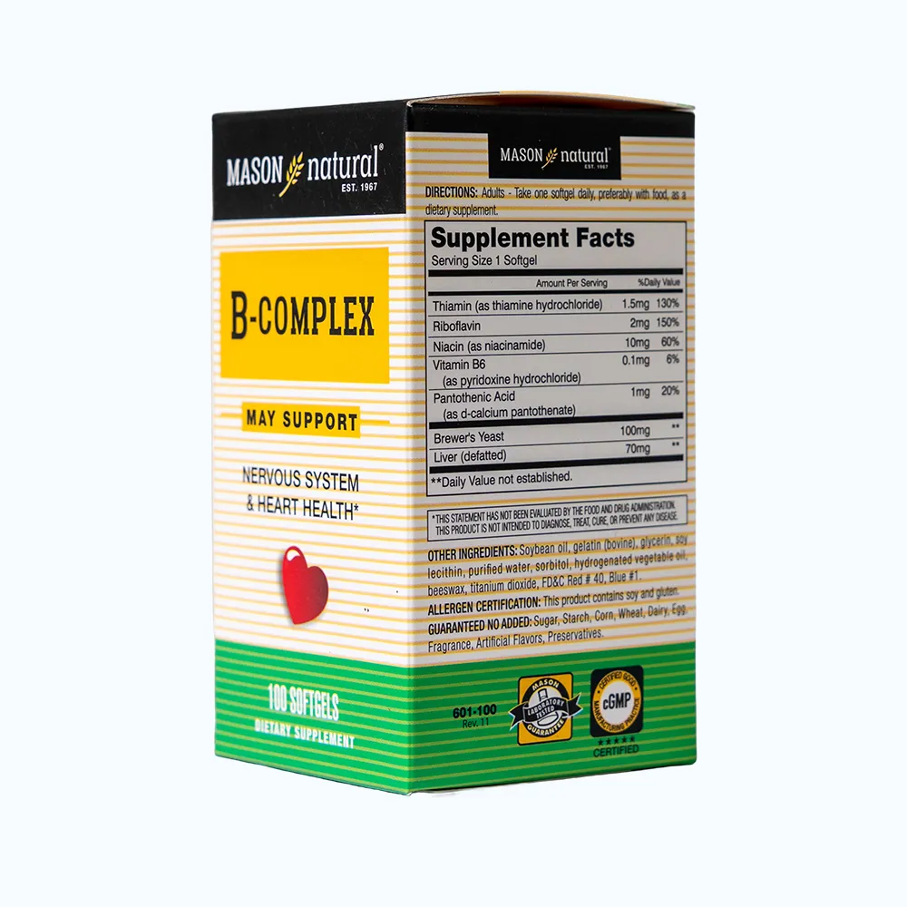 Viên uống bổ sung Vitamin nhóm B, hỗ trợ tăng cường sức khỏe Mason Natural B-Complex (Hộp 100 viên) 2