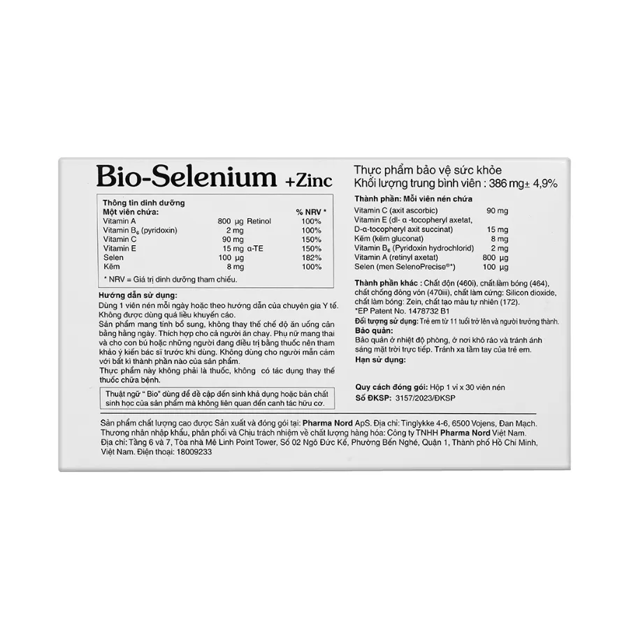 Thực phẩm bảo vệ sức khỏe Pharma nord Bio-Selenium + Zinc (Hộp 30 Viên) 2