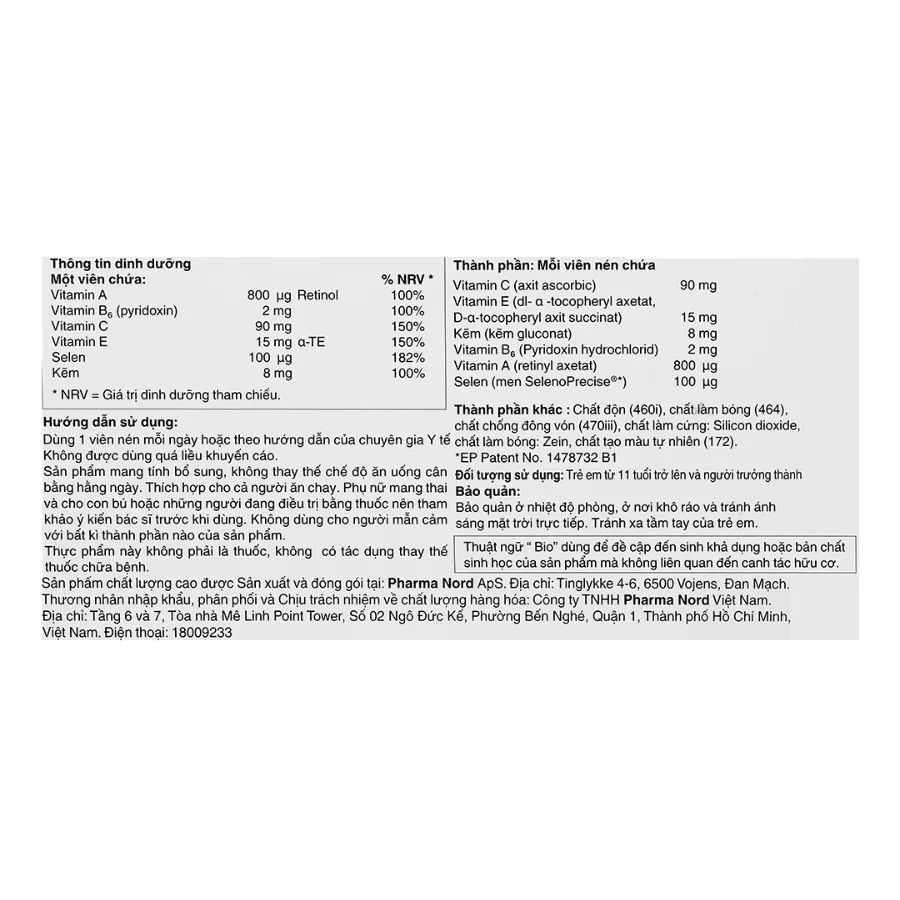 Thực phẩm bảo vệ sức khỏe Pharma nord Bio-Selenium + Zinc (Hộp 30 Viên) 4