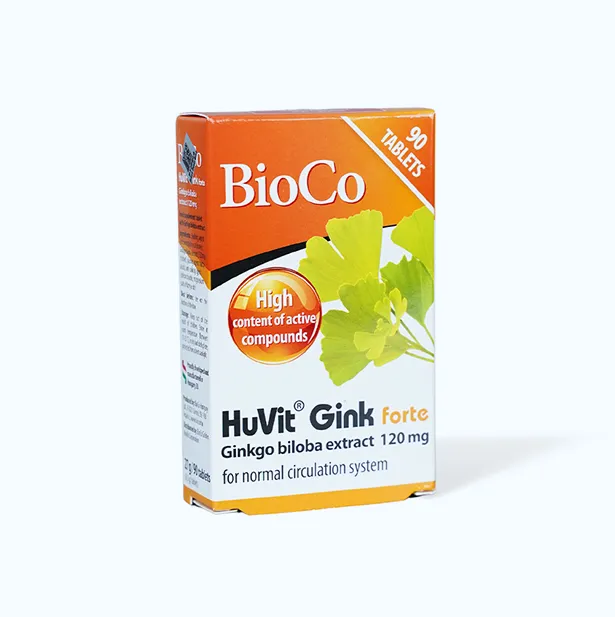 Viên uống Bioco Huvit Gink Forte (Hộp 90 viên) giúp hỗ trợ tuần hoàn máu não 3