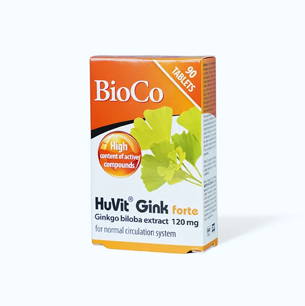 Viên uống Bioco Huvit Gink Forte (Hộp 90 viên) giúp hỗ trợ tuần hoàn máu não 4