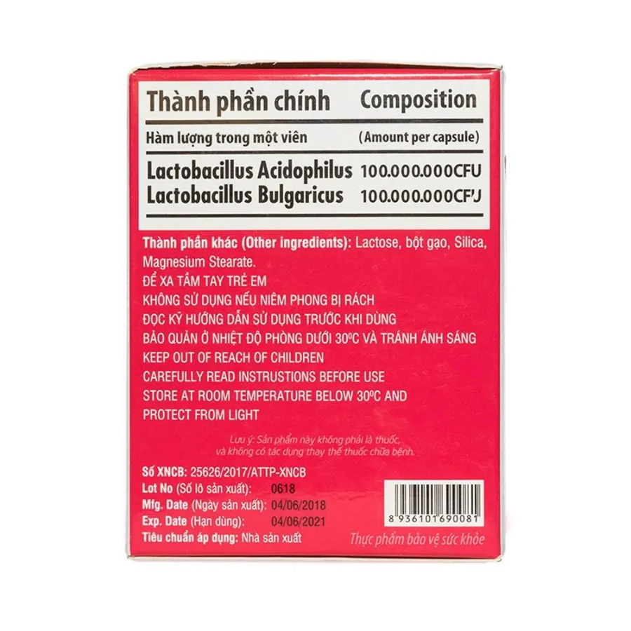 Viên uống Biolacto Robinson Pharma USA bổ sung lợi khuẩn giúp cân bằng hệ vi sinh đường ruột (100 viên) 4