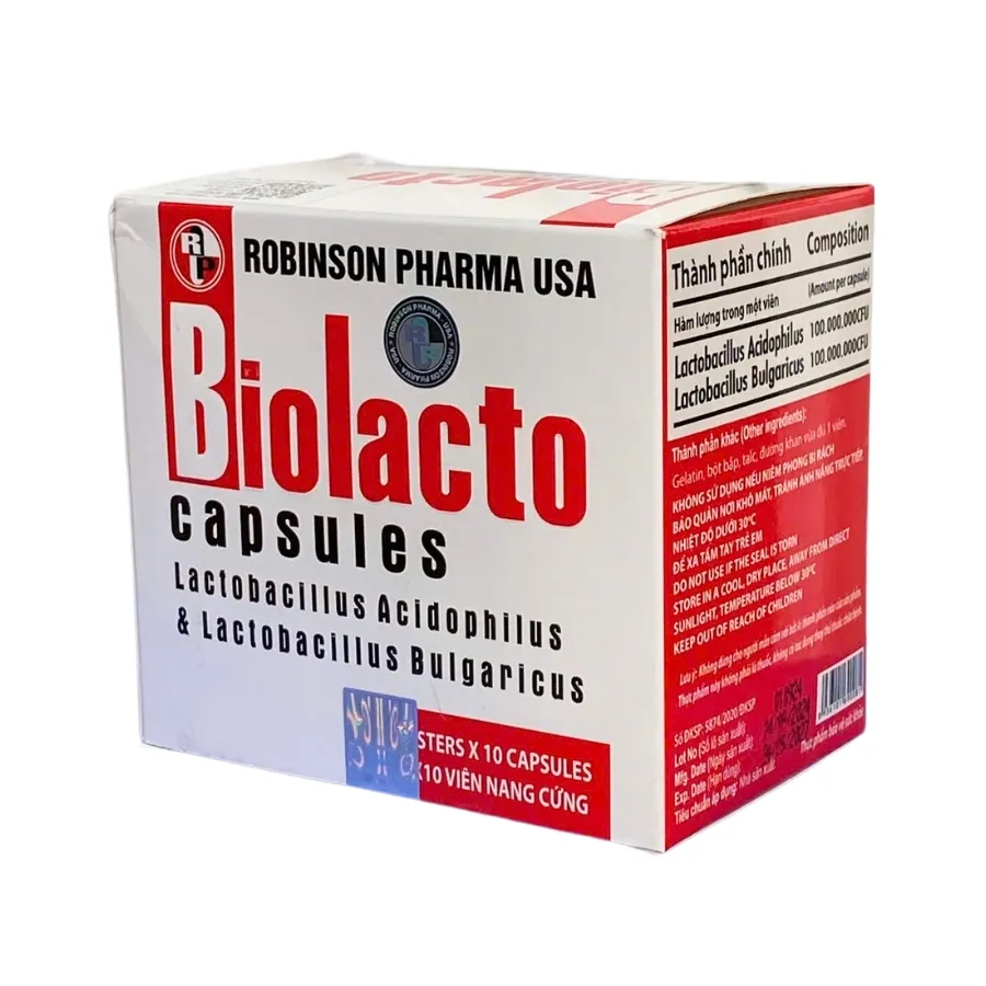 Viên uống Biolacto Robinson Pharma USA bổ sung lợi khuẩn giúp cân bằng hệ vi sinh đường ruột (100 viên) 6
