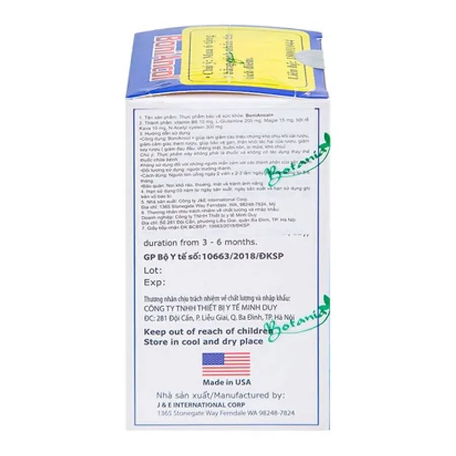 Viên uống BoniAncol Botania giảm cảm giác thèm rượu và thói quen gây nghiện khác (60 viên) 2