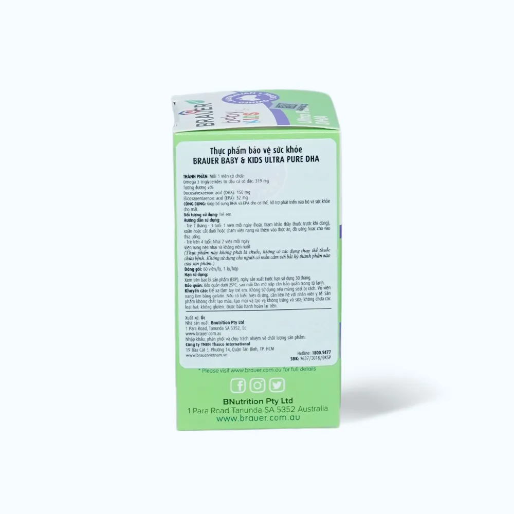 Viên uống Brauer Baby & Kids Ultra Pure DHA (60 viên) giúp phát triển não bộ 5