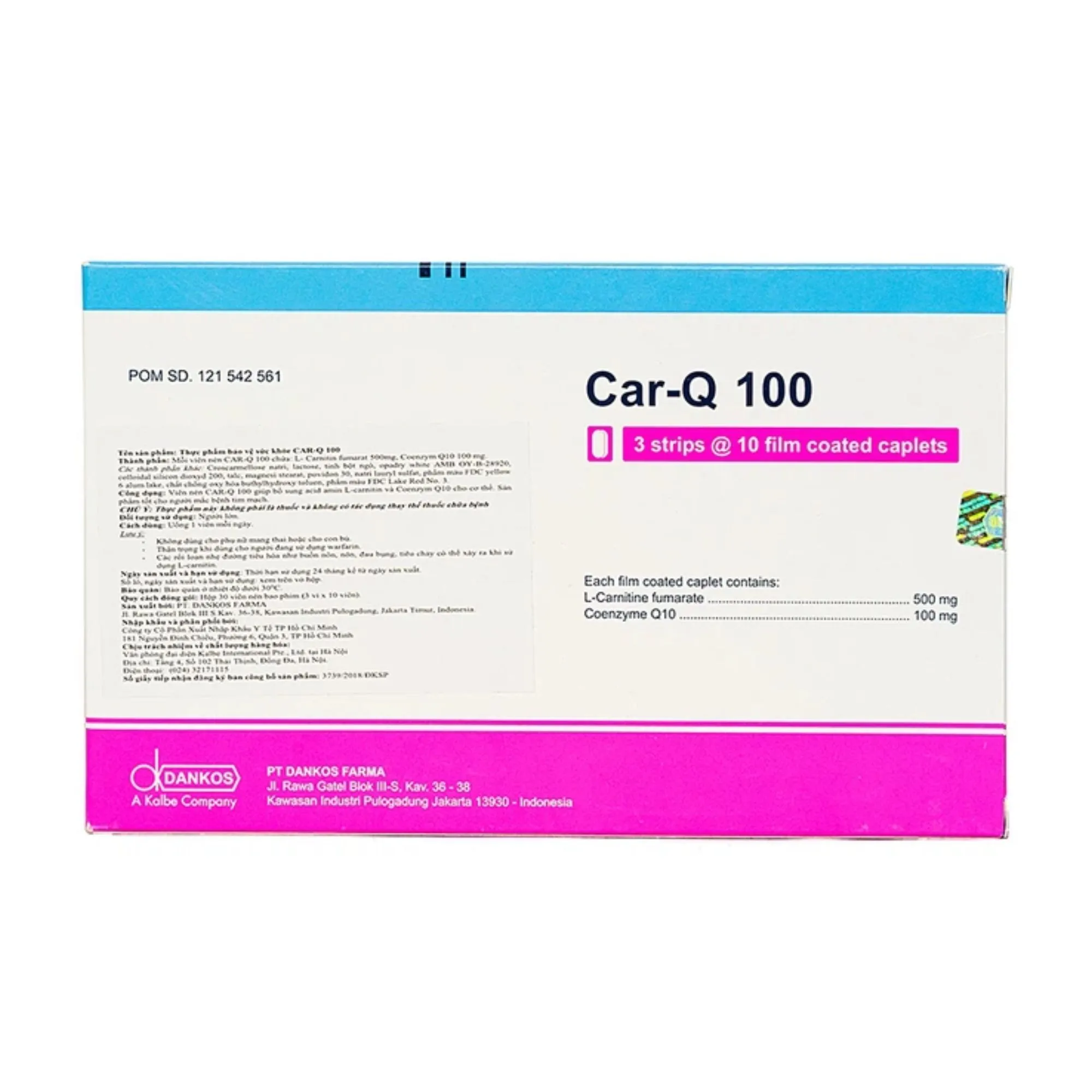 Viên uống Car-Q 100 Dankos - Hỗ trợ sức khỏe tim mạch, giảm nguy cơ biến (30 viên) 3