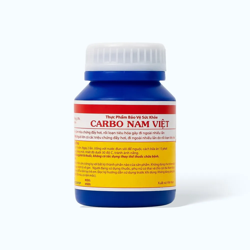 Viên uống Carbo Nam Việt hỗ trợ giảm đầy hơi, tiêu hoá (chai 100 viên) 3
