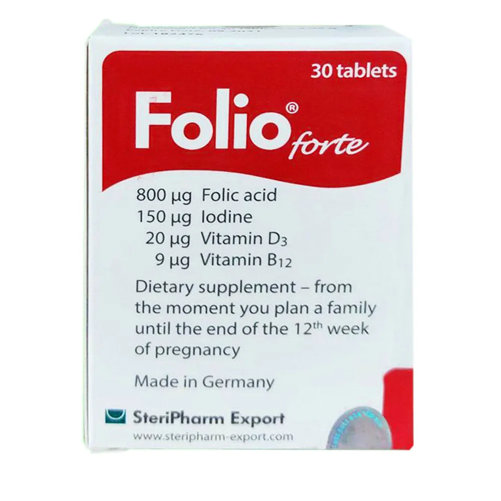 VIÊN UỐNG CHO PHỤ NỮ MANG THAI FOLIO FORTE STERIPHARM EXPORT 30V