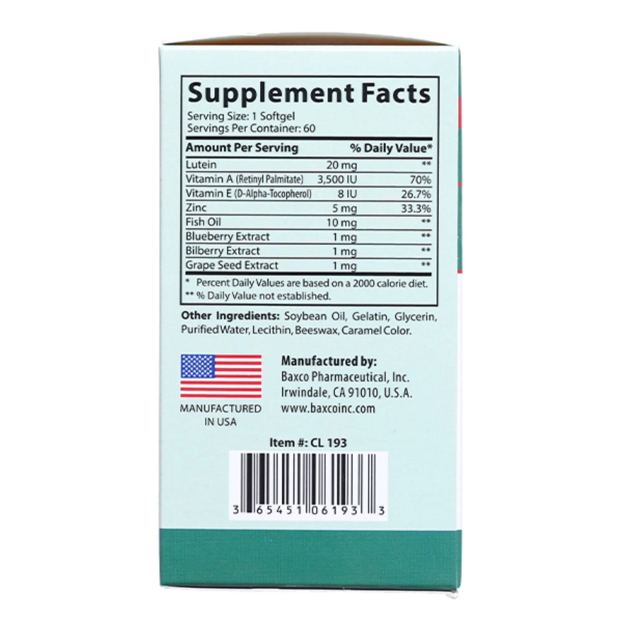 Viên uống Compound Lutein UBB – Bảo vệ mắt, chống ánh sáng xanh, hỗ trợ thị lực (60 viên) 4