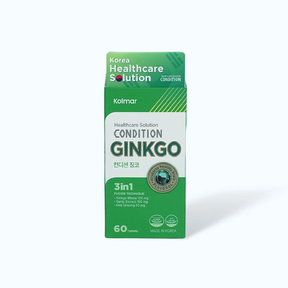 Viên uống Condition Ginkgo (Hộp 60 viên) giúp hỗ trợ tăng tuần hoàn não