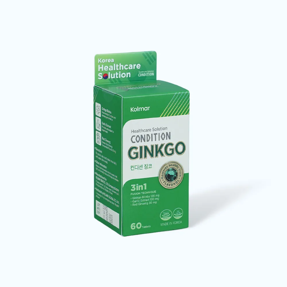 Viên uống Condition Ginkgo (Hộp 60 viên) giúp hỗ trợ tăng tuần hoàn não 3