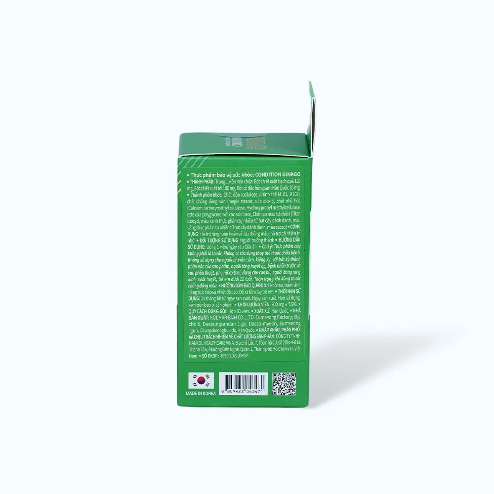 Viên uống Condition Ginkgo (Hộp 60 viên) giúp hỗ trợ tăng tuần hoàn não 4