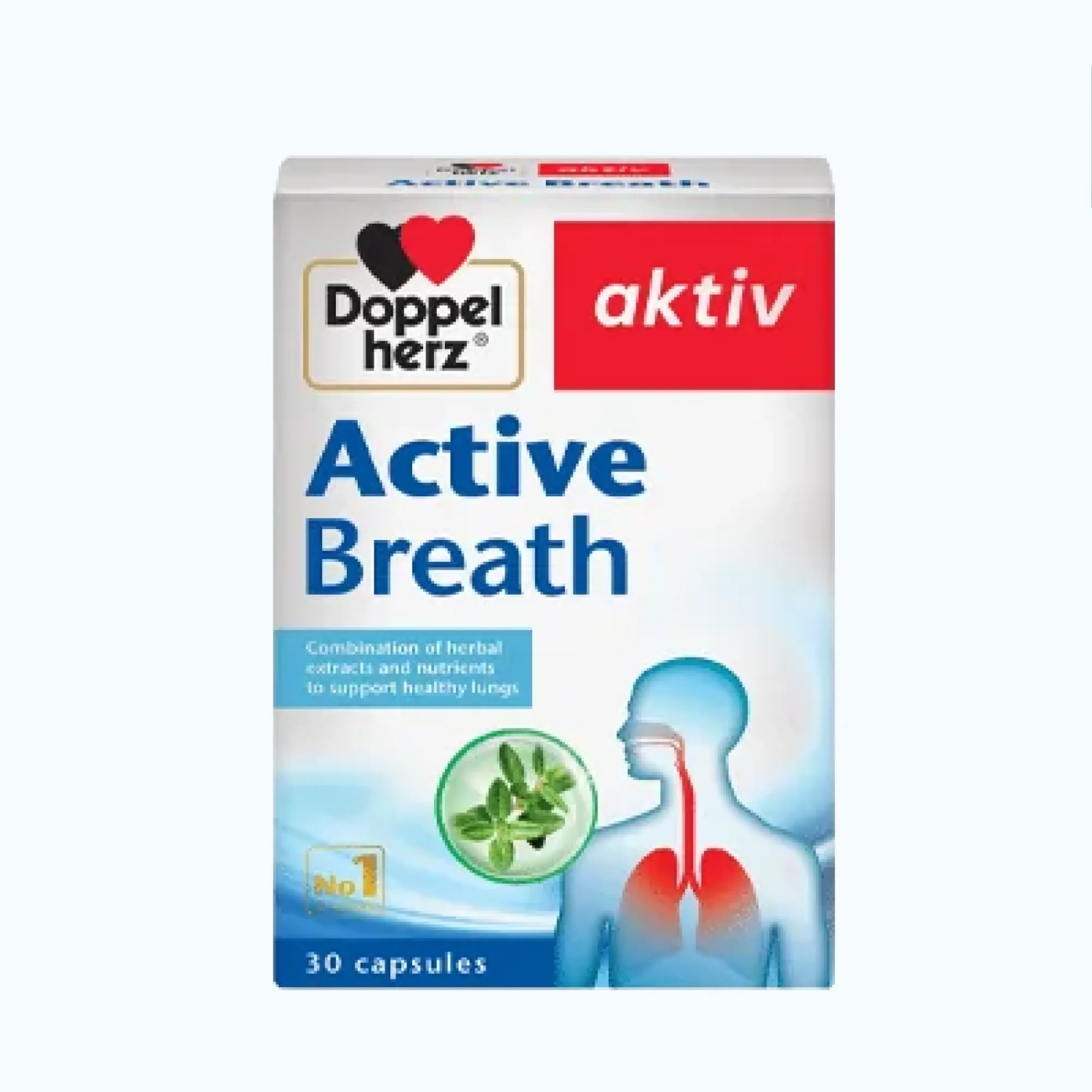 Viên uống DOPPELHERZ Active Breath Hỗ Trợ Sức Khỏe Phổi (Hộp 30 viên)