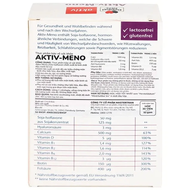 Viên uống Doppelherz Aktiv Active-Meno giúp điều hòa kinh nguyệt (Hộp 30 viên) 4