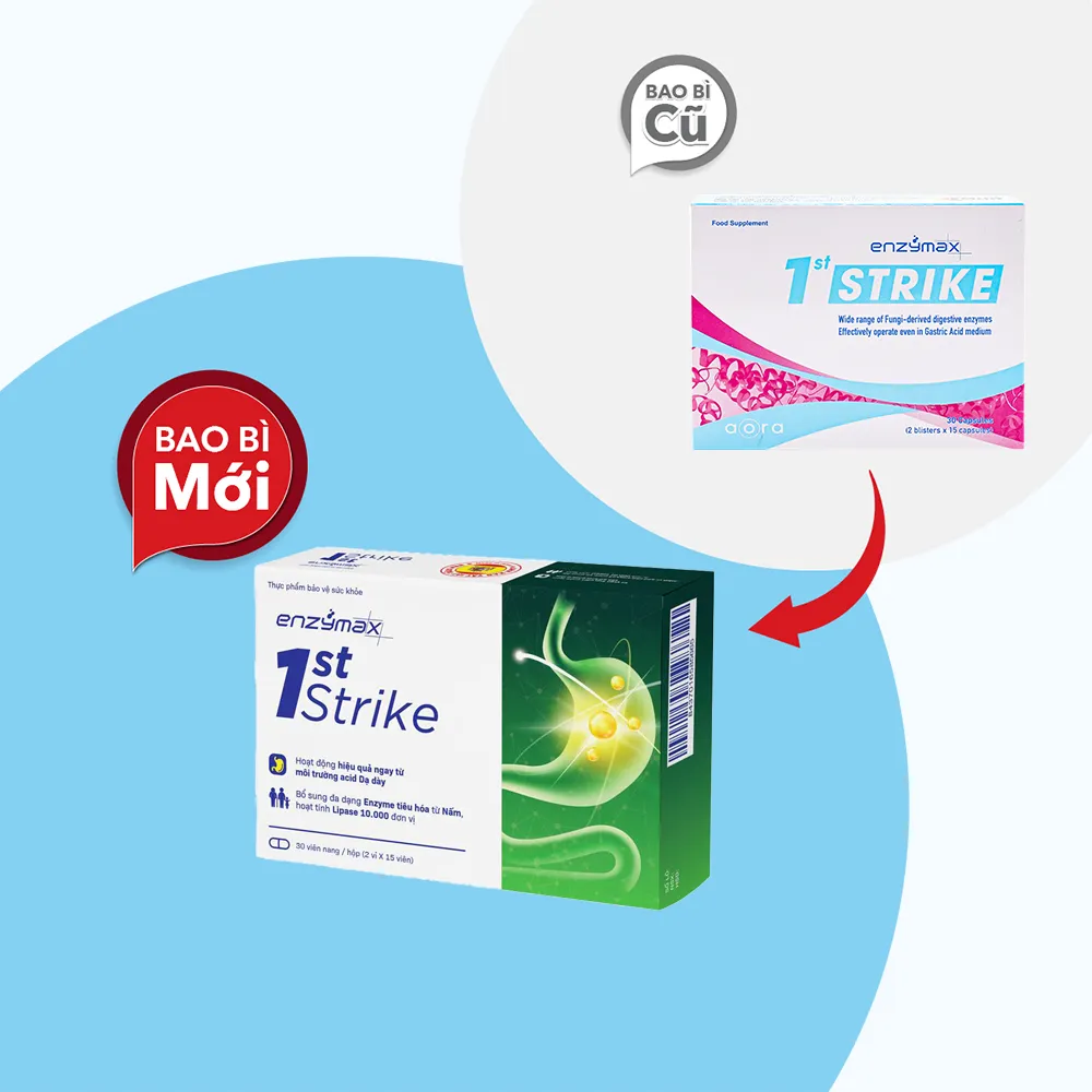 Viên uống Enzymax 1st Strike (Hộp 30 viên) hỗ trợ giảm đầy bụng khó tiêu 2