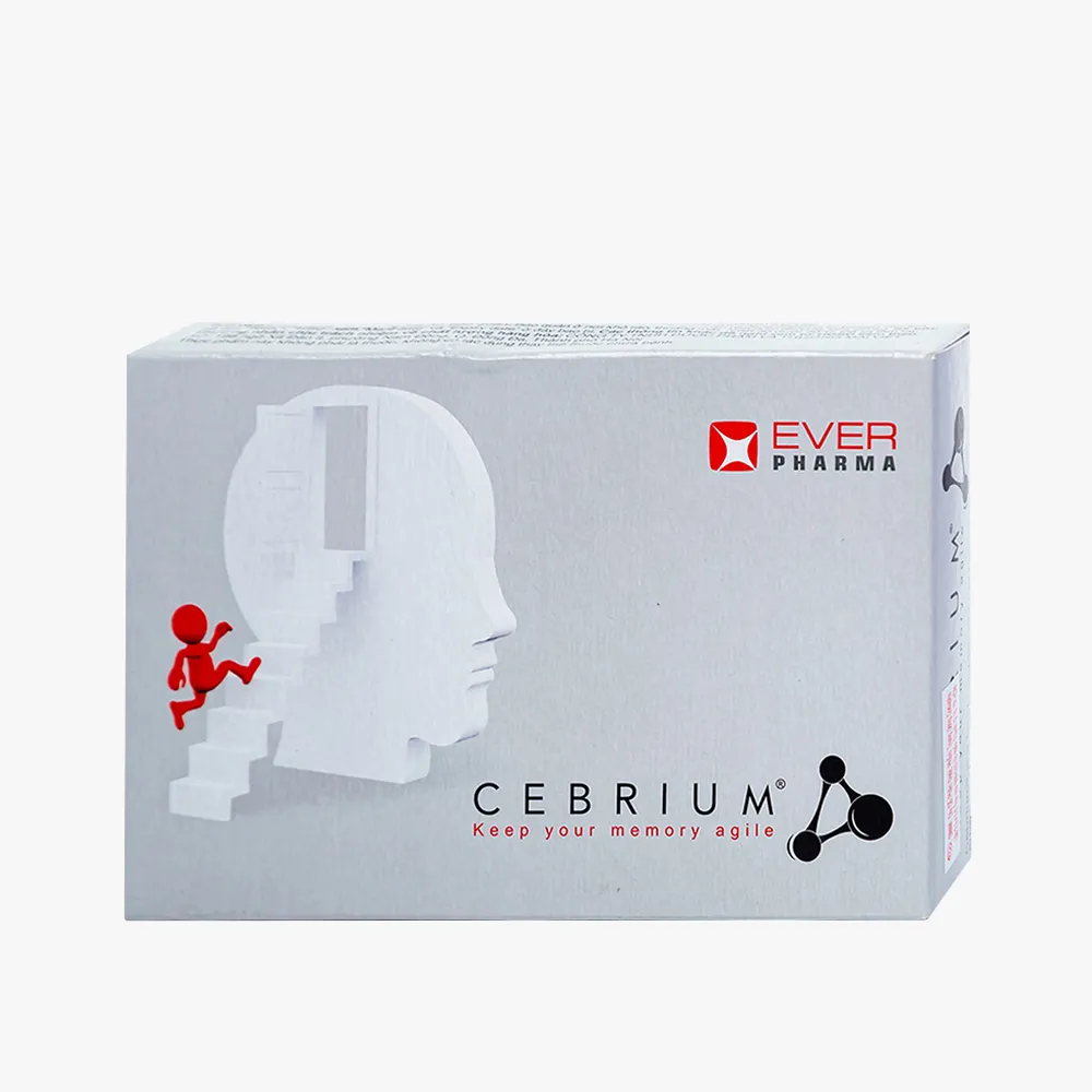 Viên uống Ever Pharma Cebrium tăng cường trí não (Hộp 3 vỉ x 10 viên)