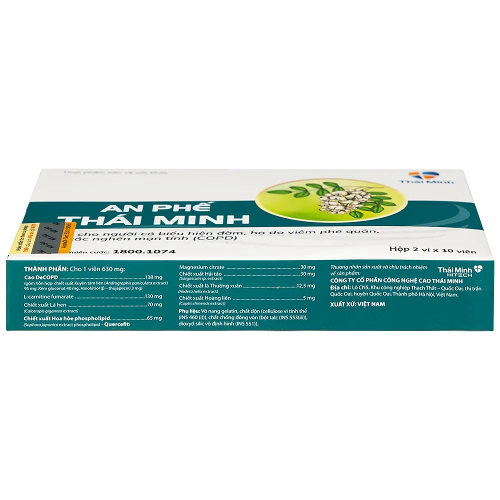 Viên uống Thái Minh An Phế hỗ trợ giảm đàm, giảm ho (Hộp 20 viên) 6
