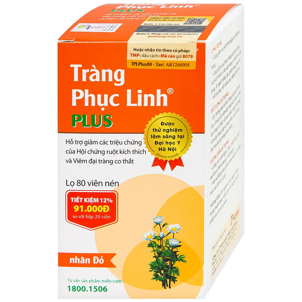 VIÊN UỐNG GIẢM TRIỆU CHỨNG RUỘT KÍCH THÍCH TRÀNG PHỤC LINH PLUS THÁI MINH 2X10 16