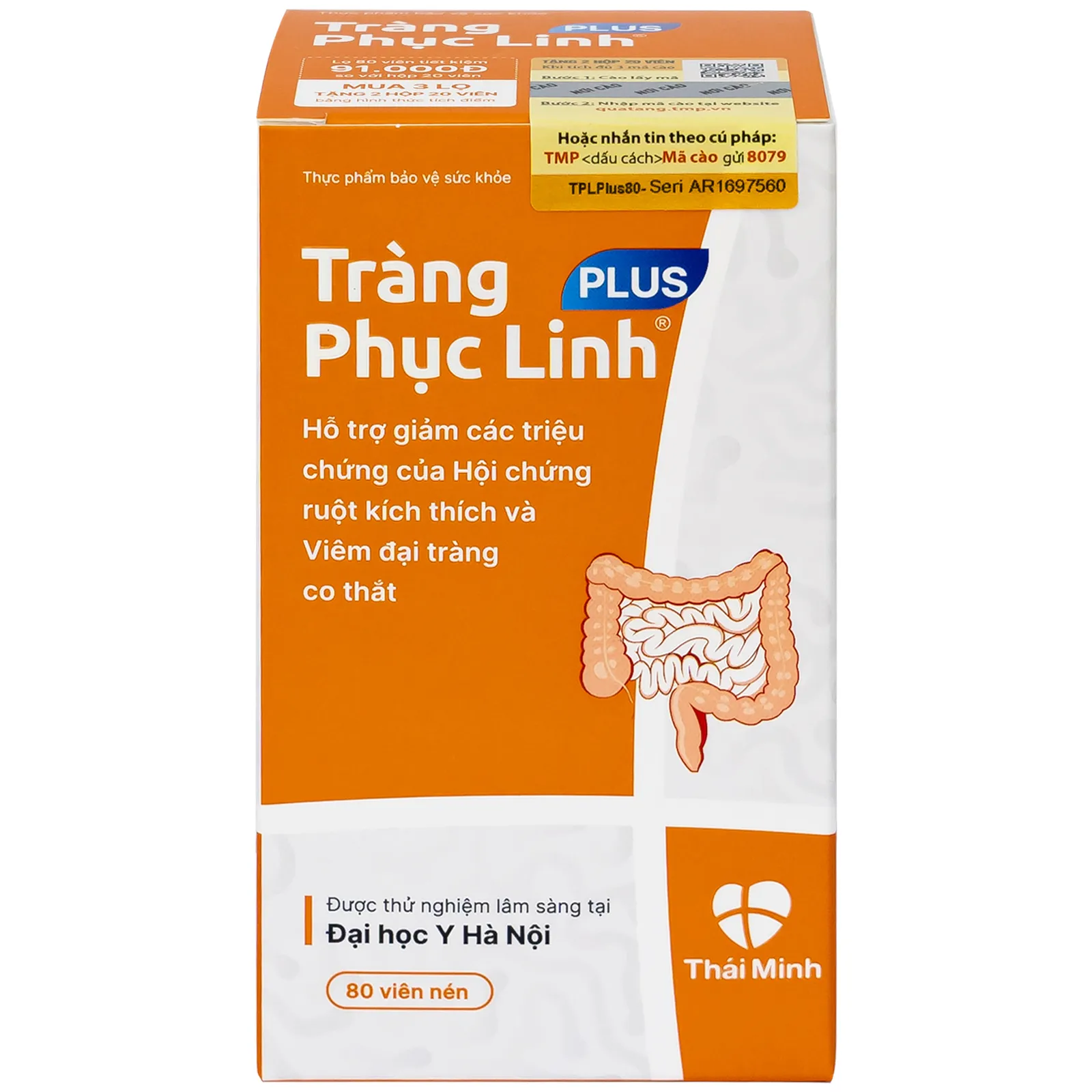VIÊN UỐNG GIẢM TRIỆU CHỨNG RUỘT KÍCH THÍCH TRÀNG PHỤC LINH PLUS THÁI MINH 2X10 4
