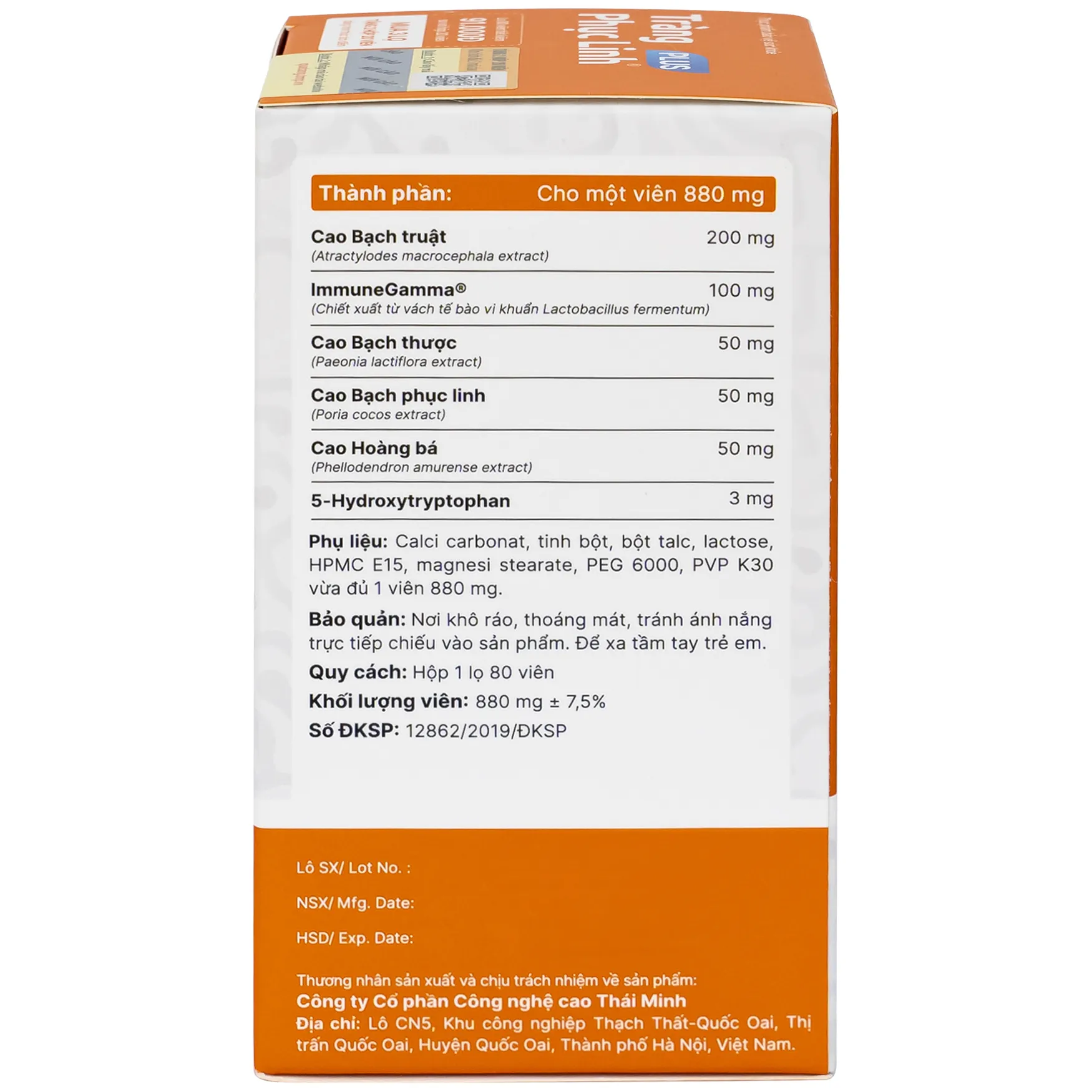 VIÊN UỐNG GIẢM TRIỆU CHỨNG RUỘT KÍCH THÍCH TRÀNG PHỤC LINH PLUS THÁI MINH 2X10 7