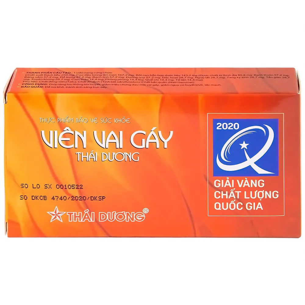 VIÊN UỐNG GIÚP TĂNG LƯU THÔNG KHÍ HUYẾT VAI GÁY THÁI DƯƠNG 2X15 2