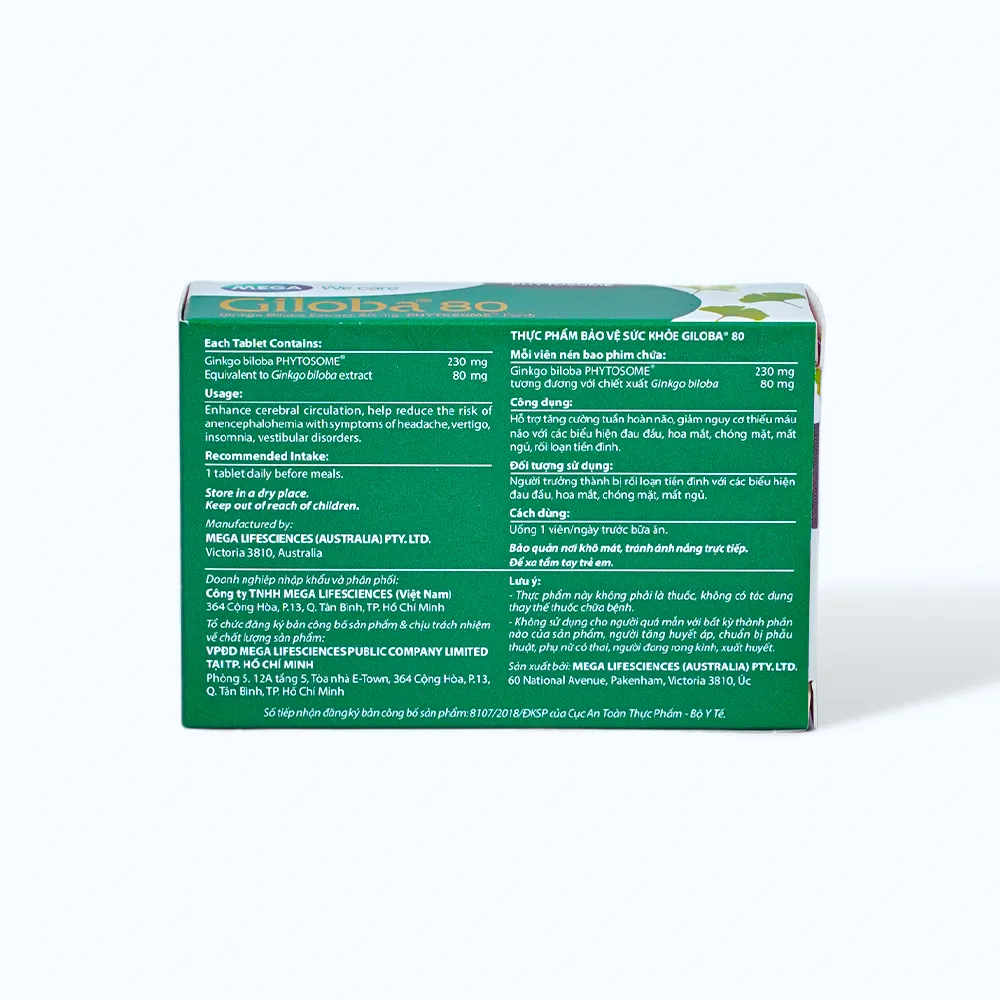 Viên uống Giloba 80 (Hộp 30 viên) hỗ trợ tăng cường tuần hoàn não 4