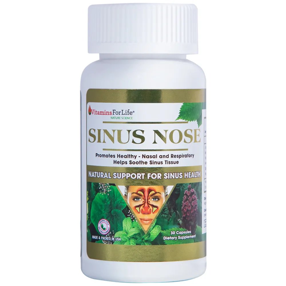 VIÊN UỐNG HỖ TRỢ ĐƯỜNG HÔ HẤP- VIÊM XOANG-VIÊM MŨI DỊ ỨNG SINUS NOSE VITAMINS FOR LIFE 60V 8