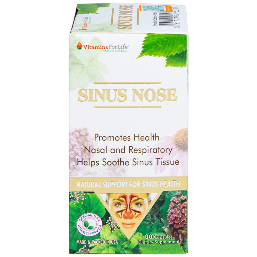 VIÊN UỐNG HỖ TRỢ ĐƯỜNG HÔ HẤP- VIÊM XOANG-VIÊM MŨI DỊ ỨNG SINUS NOSE VITAMINS FOR LIFE 60V 11