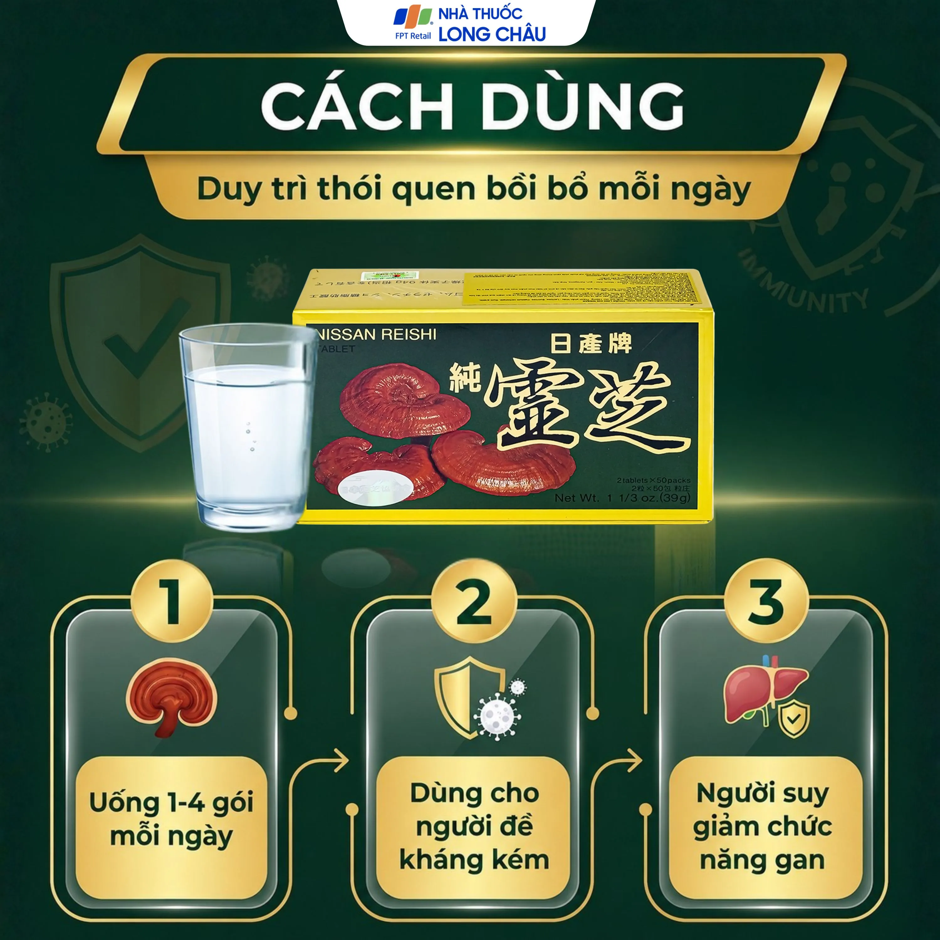 Viên uống Thuần Linh Chi Nissan hỗ trợ bồi bổ sức khỏe, giúp bảo vệ gan (50 gói) 5