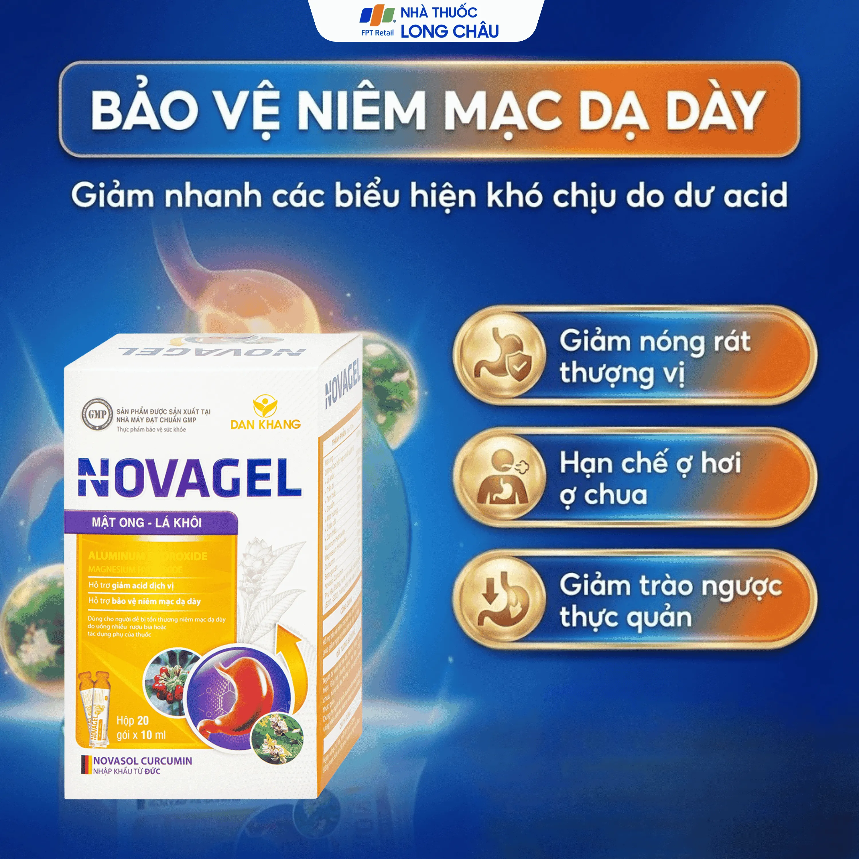 VIÊN UỐNG HỖ TRỢ GIẢM ACID DỊCH VỊ NOVAGEL DÂN KHANG 20 GÓI X 10ML 4