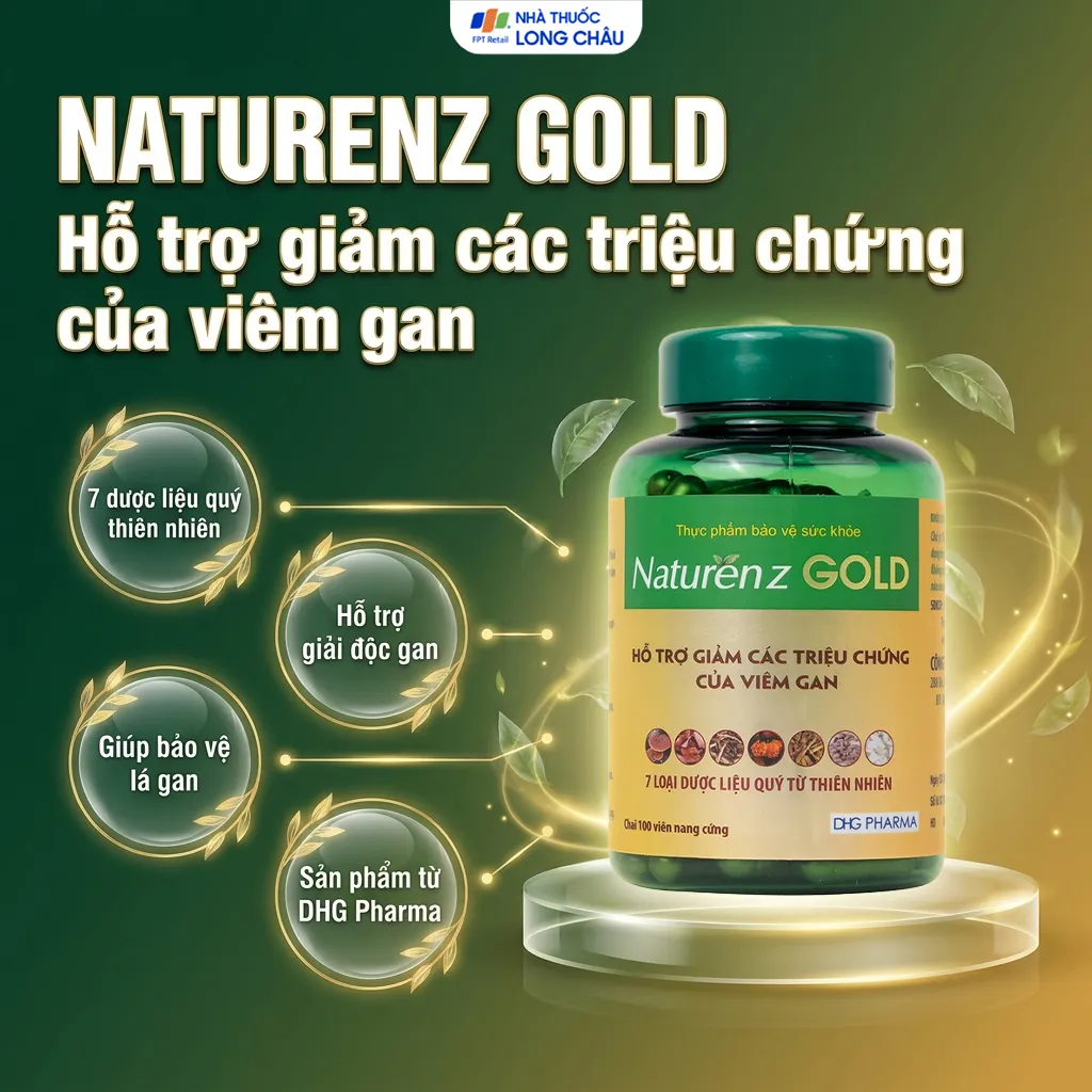 VIÊN UỐNG HỖ TRỢ GIẢM CÁC TRIỆU CHỨNG CỦA VIÊM GAN NATURENZ GOLD DHG PHARMA 100V 2