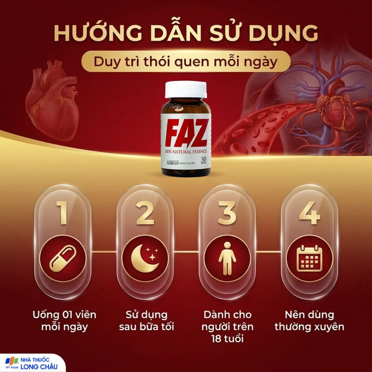 Viên uống FAZ Ecogreen hỗ trợ giảm cholesterol toàn phần, giảm LDL-c (30 viên) 5
