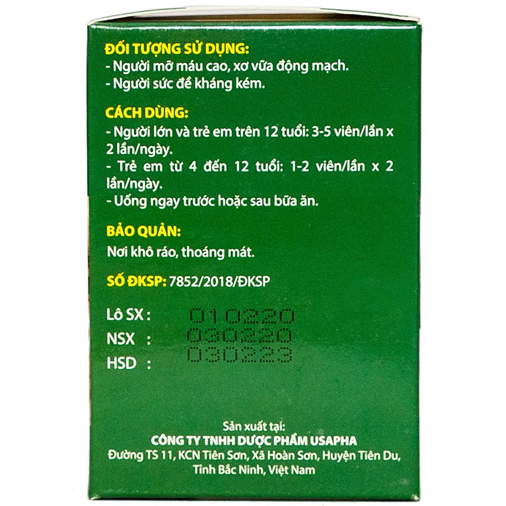 VIÊN UỐNG HỖ TRỢ GIẢM MỠ MÁU DẦU TỎI TUỆ LINH 100V 6