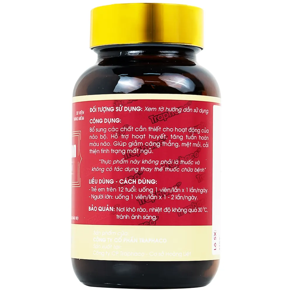VIÊN UỐNG HỖ TRỢ GIẢM CĂNG THẲNG, CẢI THIỆN MẤT NGỦ, TĂNG CƯỜNG HOẠT ĐỘNG NÃO BỘ CEBRATON PREMIUM TRAPHACO 60V 12