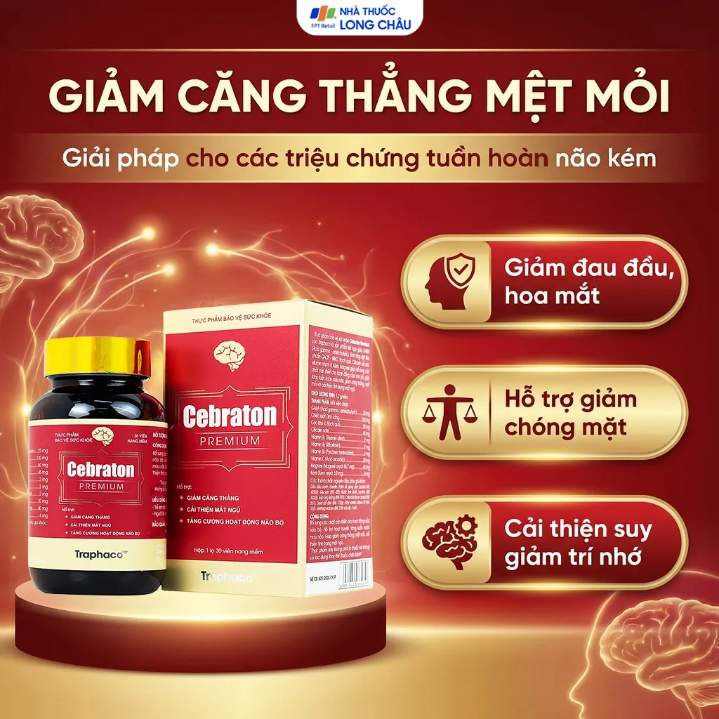 VIÊN UỐNG HỖ TRỢ GIẢM CĂNG THẲNG, CẢI THIỆN MẤT NGỦ, TĂNG CƯỜNG HOẠT ĐỘNG NÃO BỘ CEBRATON PREMIUM TRAPHACO 60V 4