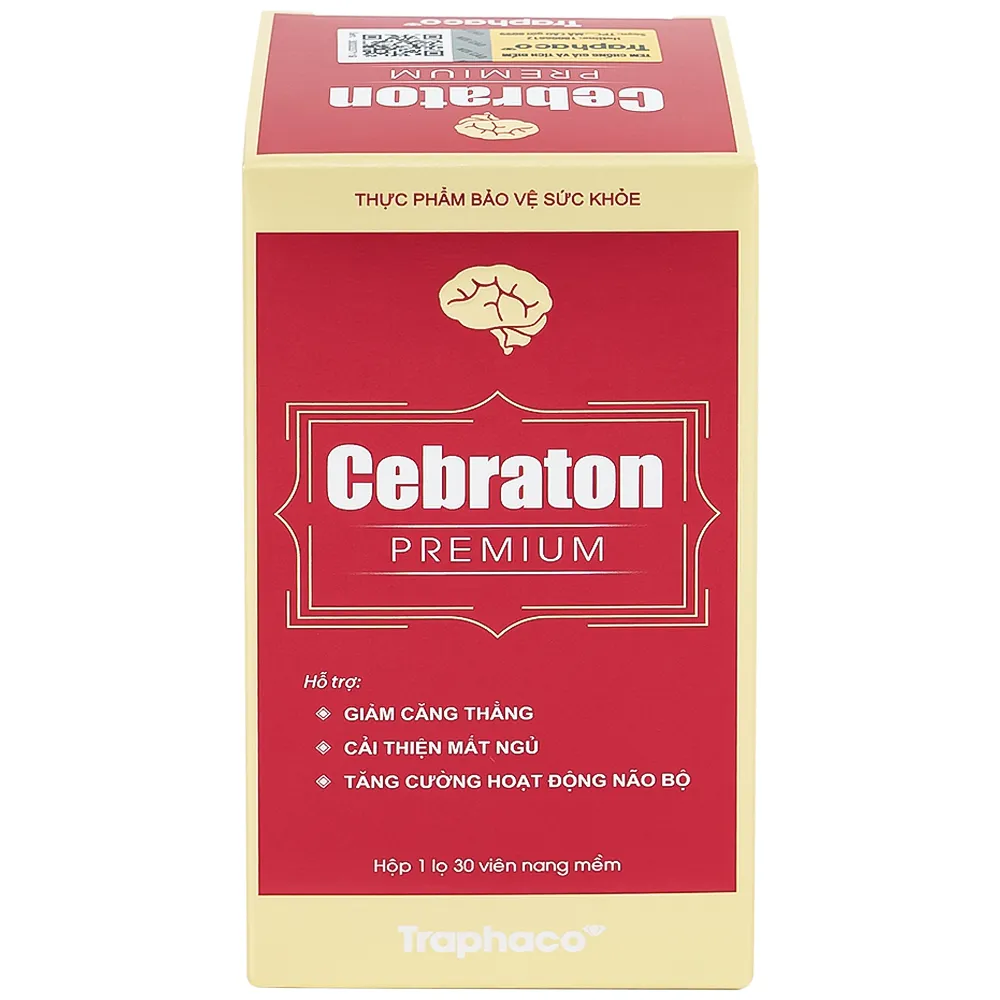 VIÊN UỐNG HỖ TRỢ GIẢM CĂNG THẲNG, CẢI THIỆN MẤT NGỦ, TĂNG CƯỜNG HOẠT ĐỘNG NÃO BỘ CEBRATON PREMIUM TRAPHACO 60V 7