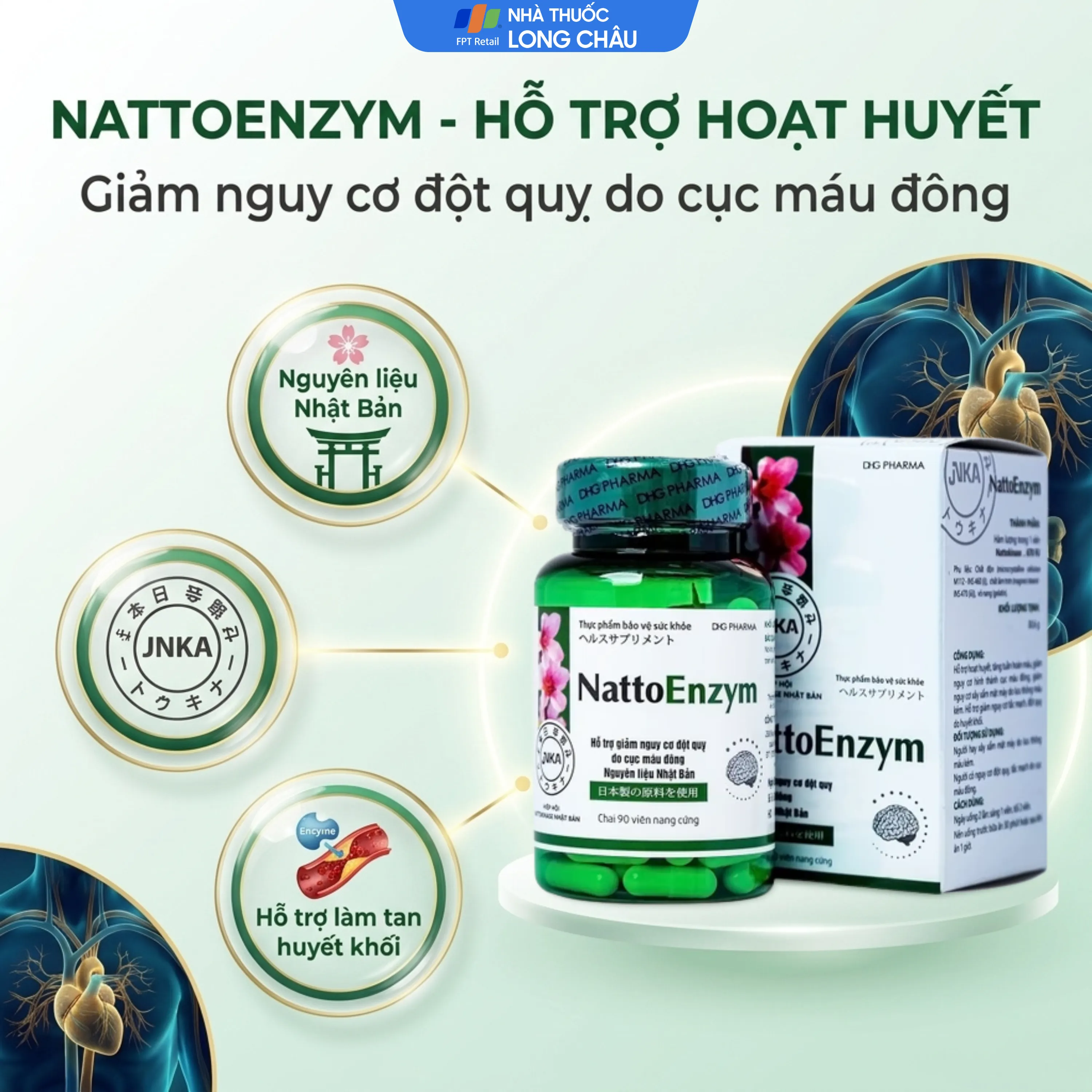 VIÊN UỐNG HỖ TRỢ HOẠT HUYẾT NATTOENZYM DHG 3X10 3