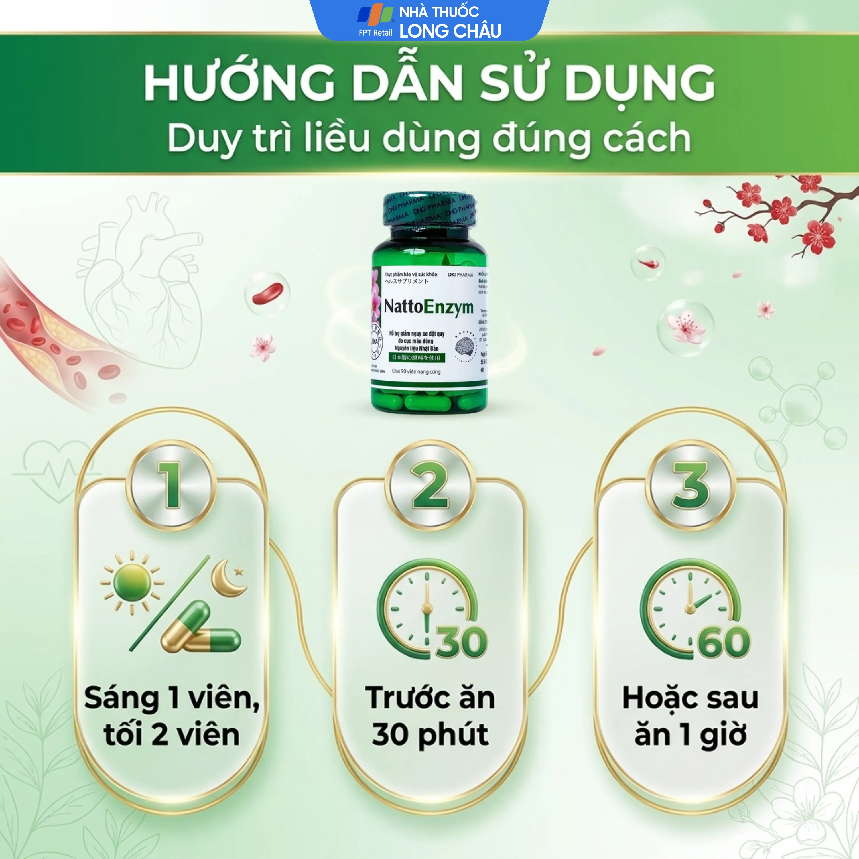 VIÊN UỐNG HỖ TRỢ HOẠT HUYẾT NATTOENZYM DHG 3X10 4