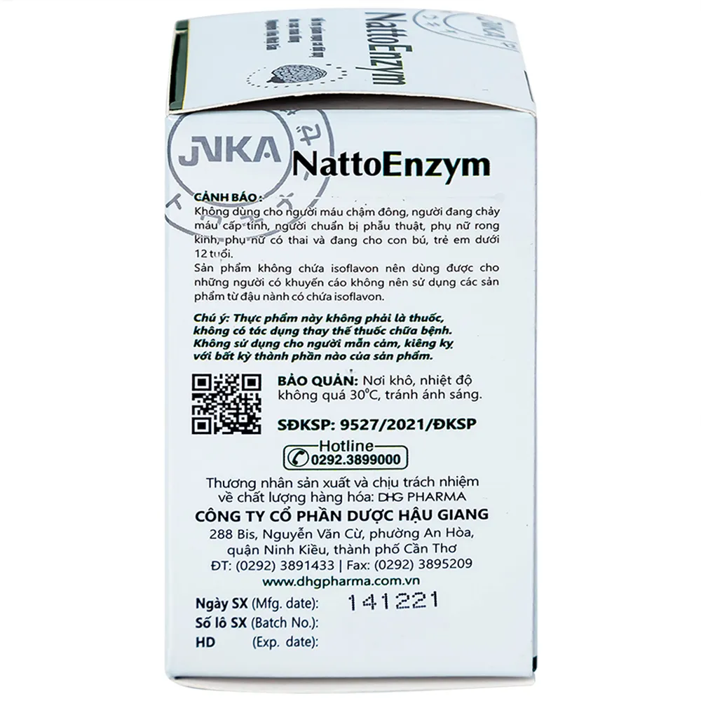 VIÊN UỐNG HỖ TRỢ HOẠT HUYẾT NATTOENZYM DHG 3X10 10