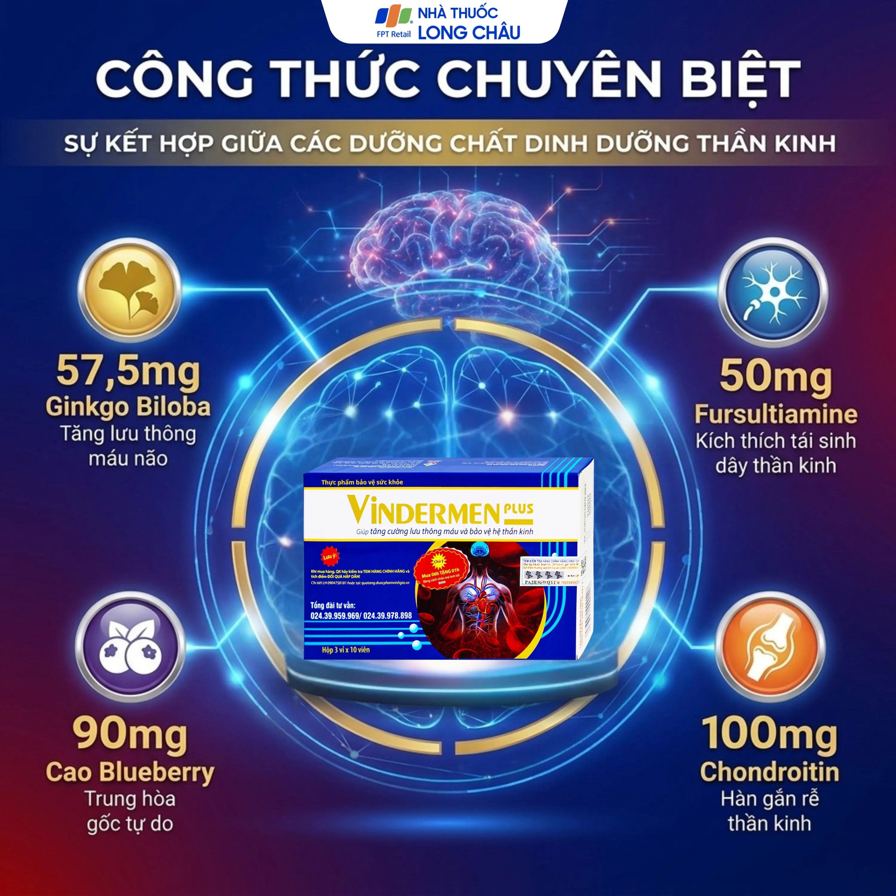 Thực phẩm bảo vệ sức khỏe Vindermen Plus (30 viên) 3