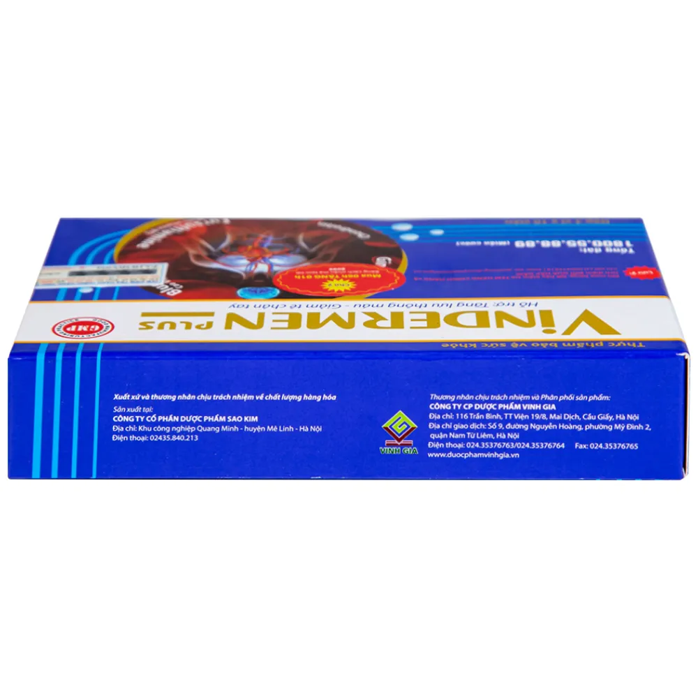 Thực phẩm bảo vệ sức khỏe Vindermen Plus (30 viên) 7