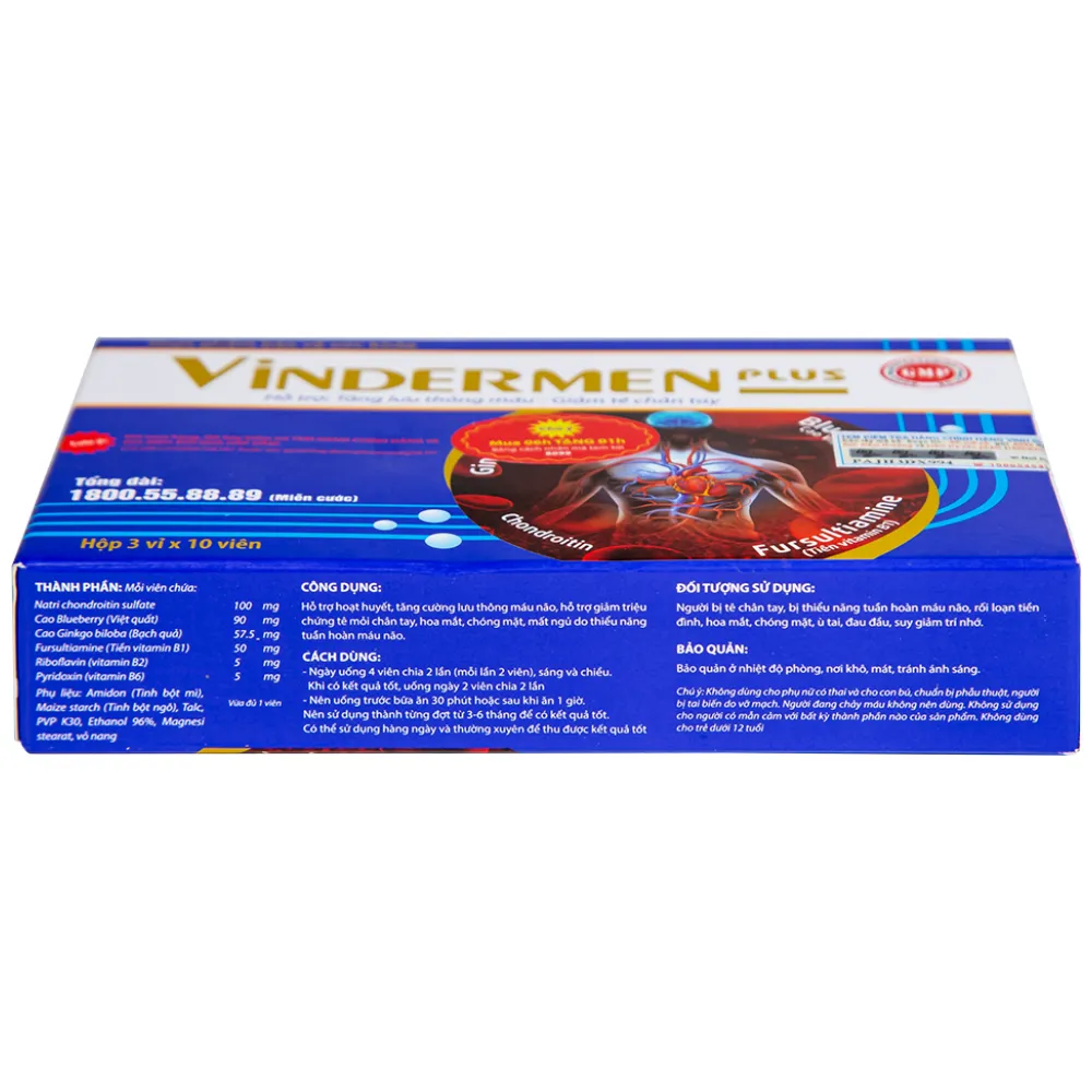 Thực phẩm bảo vệ sức khỏe Vindermen Plus (30 viên) 9