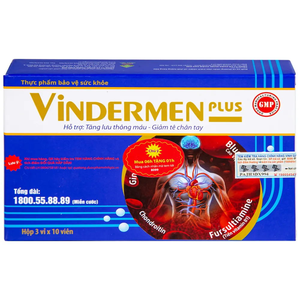 Thực phẩm bảo vệ sức khỏe Vindermen Plus (30 viên) 10
